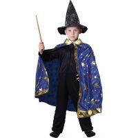 Rappa Dětský kostým Kouzelnický modrý plášť s hvězdami 104 - 150 cm 2