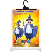 Rappa Dětský modrý čarodějnický plášť s kloboukem 3