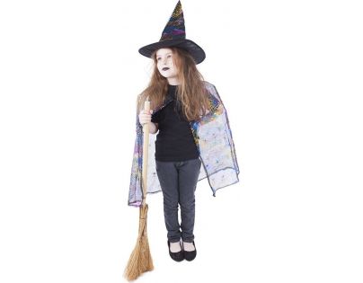 Rappa Dětský plášť Čarodějnice s kloboukem 104 -150 cm