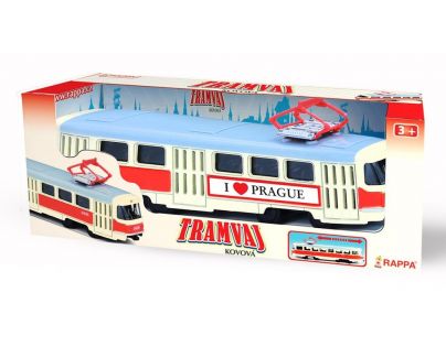 Rappa kovová tramvaj 16 cm na zpětný chod Praha