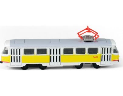 Rappa Kovová tramvaj žlutá 16 cm