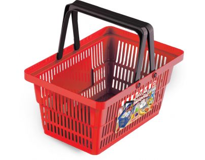 Rappa Mini obchod Nákupní košík s doplňky a učením jak nakupovat červený