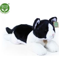 Rappa Plyšová kočka ležící černobílá 35 cm Eco Friendly
