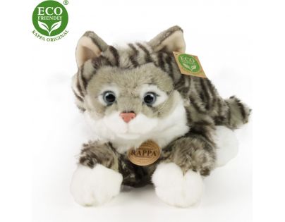 Rappa Plyšová mourovatá kočka šedá 42 cm Eco Friendly