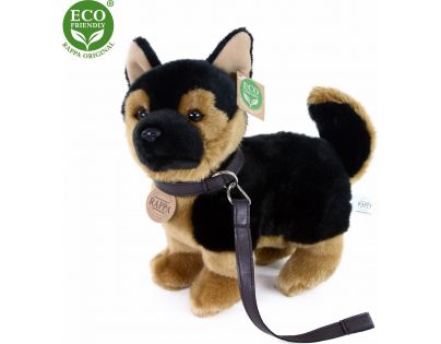 Rappa Plyšový pes Německý ovčák s vodítkem stojící 23 cm Eco Friendly