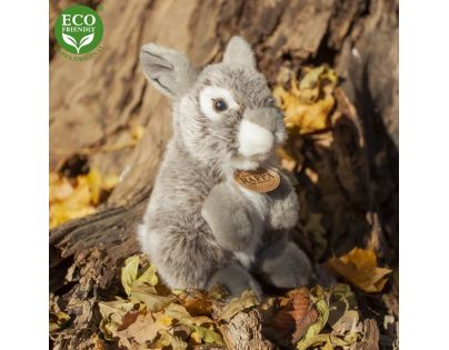 Rappa Plyšový zajíc šedý sedící 20 cm Eco Friendly