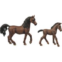 Rappa Sada koně 2 ks s ohradou čokoládově hnědý 2