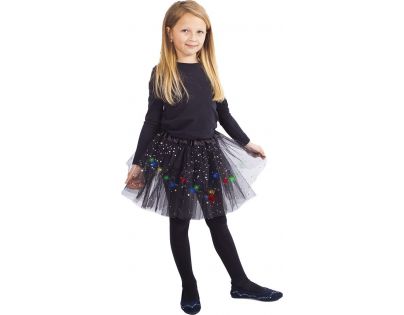 Rappa Dětský kostým Sukně tutu svítící černá 104 – 146 cm
