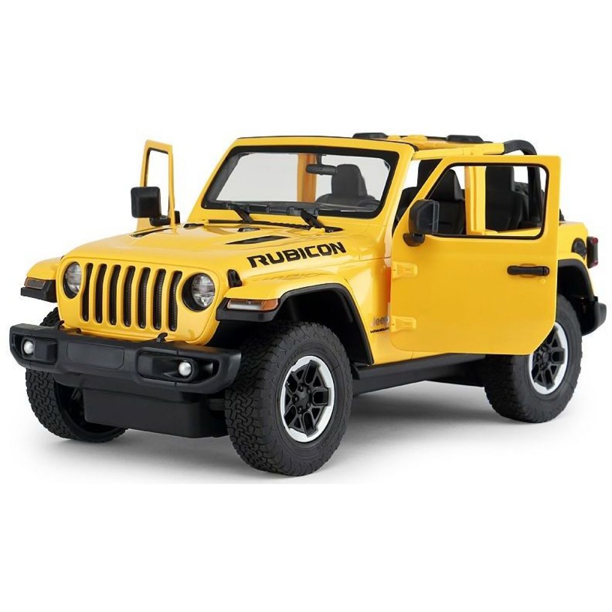 RASTAR Jeep Wrangler JL 1:24 A Control Remoto – Réplica Oficial Con Suspensión, Luces Y Mando 2.4 GHz, Color Amarillo