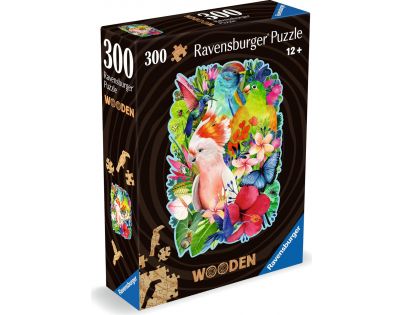 Ravensburger Dřevěné puzzle Barevní papoušci 300 dílků