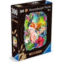 Ravensburger Dřevěné puzzle Barevní papoušci 300 dílků