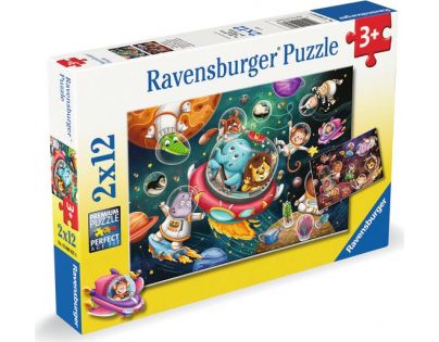 Ravensburger Zvířátka ve vesmíru 2 x 12 dílků