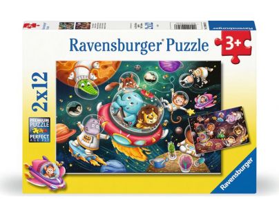 Ravensburger Zvířátka ve vesmíru 2 x 12 dílků