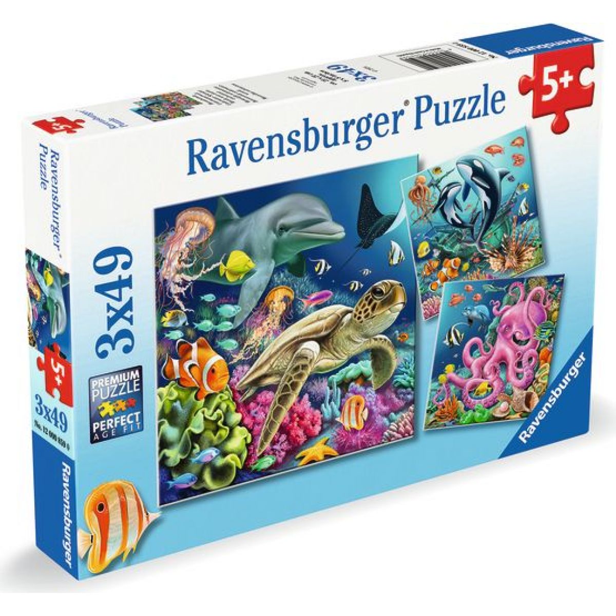 Ravensburger 120008590 Život pod vodou 3 x 49 dílků