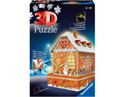 Ravensburger 3D Puzzle Noční edice Perníková chaloupka 216 dílků