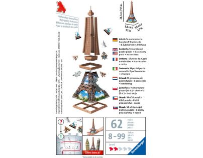 Ravensburger 3D Puzzle Mini budova Eiffelova věž položka 54 dílků