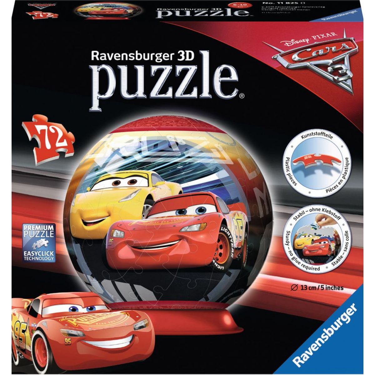 Ravensburger 3D puzzle Disney Auta 3 puzzleball 72 dílků
