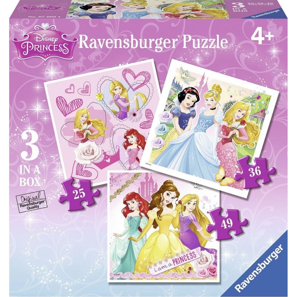 Ravensburger Disney princezny Já jsem princezna Puzzle 25, 36, 49 dílků