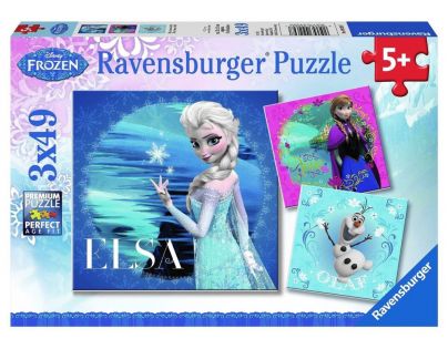Ravensburger Puzzle Ledové království Elsa, Anna, Olaf 3 x 49 dílků