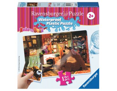 Ravensburger Máša a medvěd Voděodolné puzzle Obývací pokoj 12 dílků