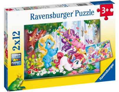 Ravensburger puzzle Kouzelný svět jednorožců 2 x 12 dílků