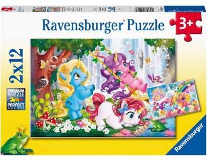 Ravensburger puzzle Kouzelný svět jednorožců 2 x 12 dílků