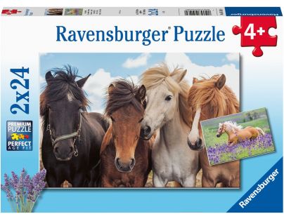 Ravensburger Puzzle Fotky koní 2 x 24 dílků