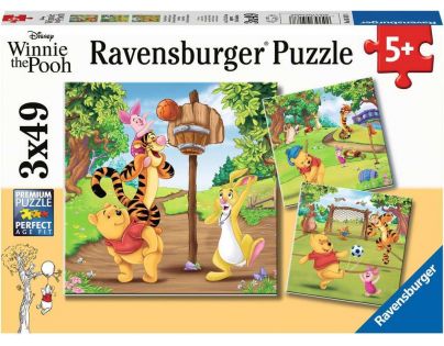 Ravensburger Puzzle Disney Medvídek Pú Sportovní den 3 x 49 dílků