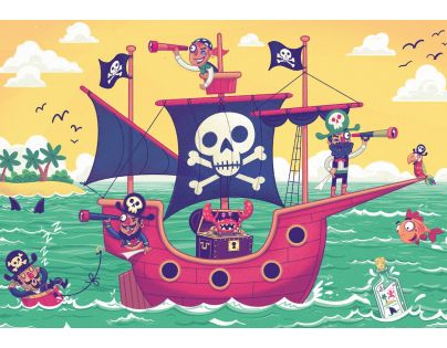 Ravensburger puzzle Puzzle & Play Piráti a země na dohled 2 x 24 dílků