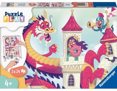 Ravensburger Puzzle & Play Drak na zámku 2 x 24 dílků