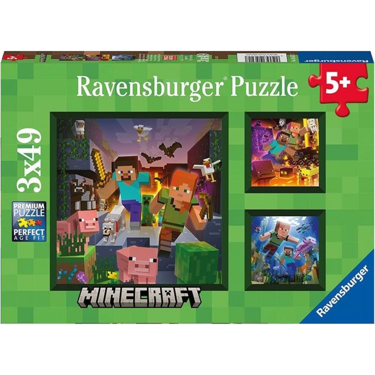 Ravensburger puzzle Minecraft Biomes 3 x 49 dílků