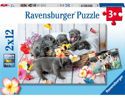 Ravensburger Puzzle Roztomilá štěňátka 2 x 12 dílků