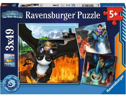 Ravensburger Puzzle Jak vycvičit draka Devět království 3 x 49 dílků