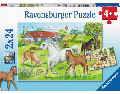 Ravensburger puzzle Ve stájích 2 x 24 dílků