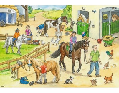 Ravensburger puzzle Ve stájích 2 x 24 dílků