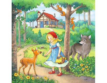 Ravensburger Puzzle Červená Karkulka a princezny 3 x 49 dílků