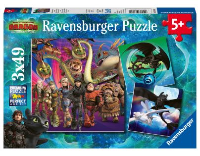 Ravensburger puzzle Jak vycvičit draka III. 3 x 49 dílků