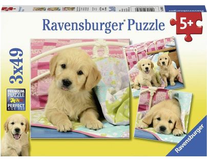 Ravensburger Puzzle Krásná štěňátka 3 x 49 dílků