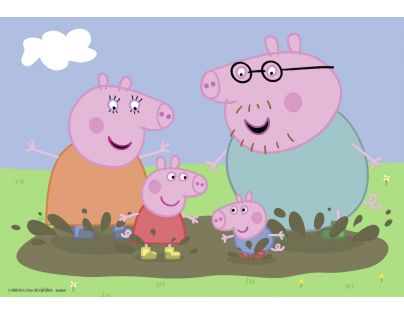 Ravensburger Puzzle Prasátko Peppa Šťastná rodina 2 x 24 dílků