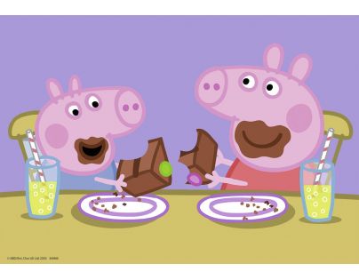 Ravensburger Puzzle Prasátko Peppa Šťastná rodina 2 x 24 dílků