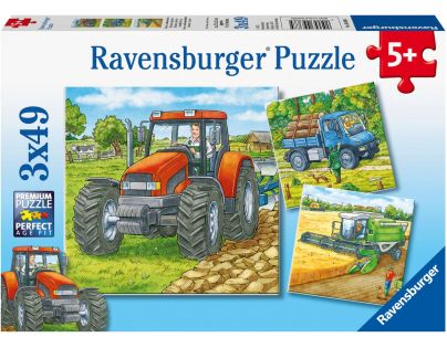 Ravensburger Puzzle Stroje v zemědělství 3 x 49 dílků