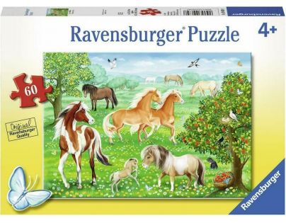 Ravensburger puzzle Louka s mustangem 60 dílků