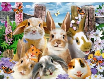 Ravensburger puzzle Zajícovo selfie 100 dílků