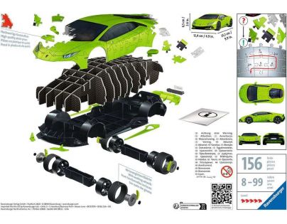 Ravensburger Puzzle Lamborghini Huracán Evo zelené 108 dílků