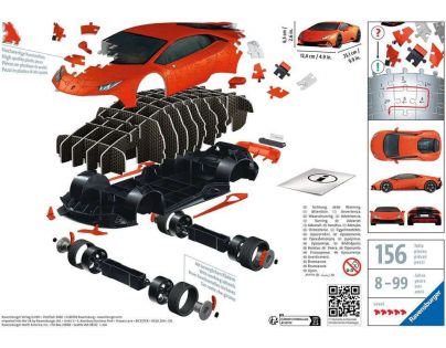 Ravensburger Puzzle Lamborghini Huracán Evo oranžové 108 dílků