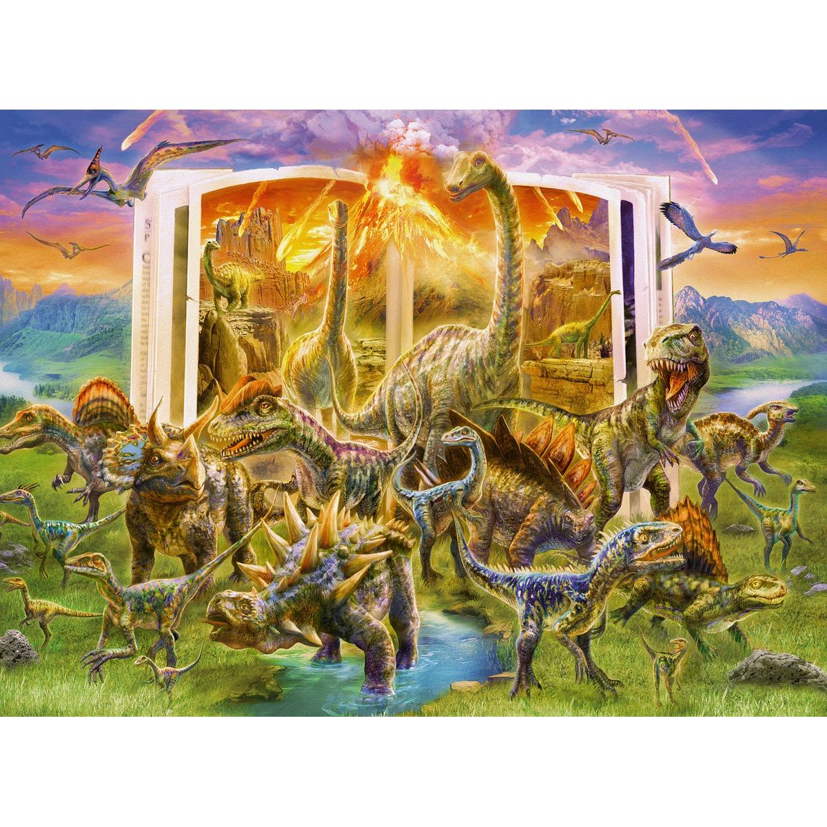 Ravensburger puzzle 129058 Encyklopedie dinosaurů 300 XXL dílků