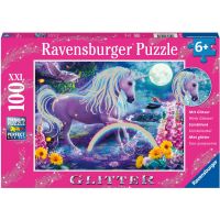 Ravensburger Puzzle Třpytivé Puzzle Zářící jednorožec 100 dílků 2