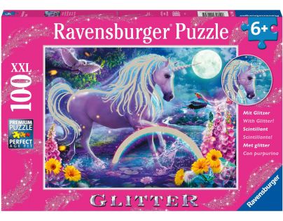 Ravensburger Puzzle Třpytivé Puzzle Zářící jednorožec 100 dílků