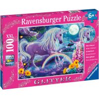 Ravensburger Puzzle Třpytivé Puzzle Zářící jednorožec 100 dílků 3