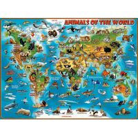 Ravensburger Puzzle Ilustrovaná mapa světa 300 XXL dílků